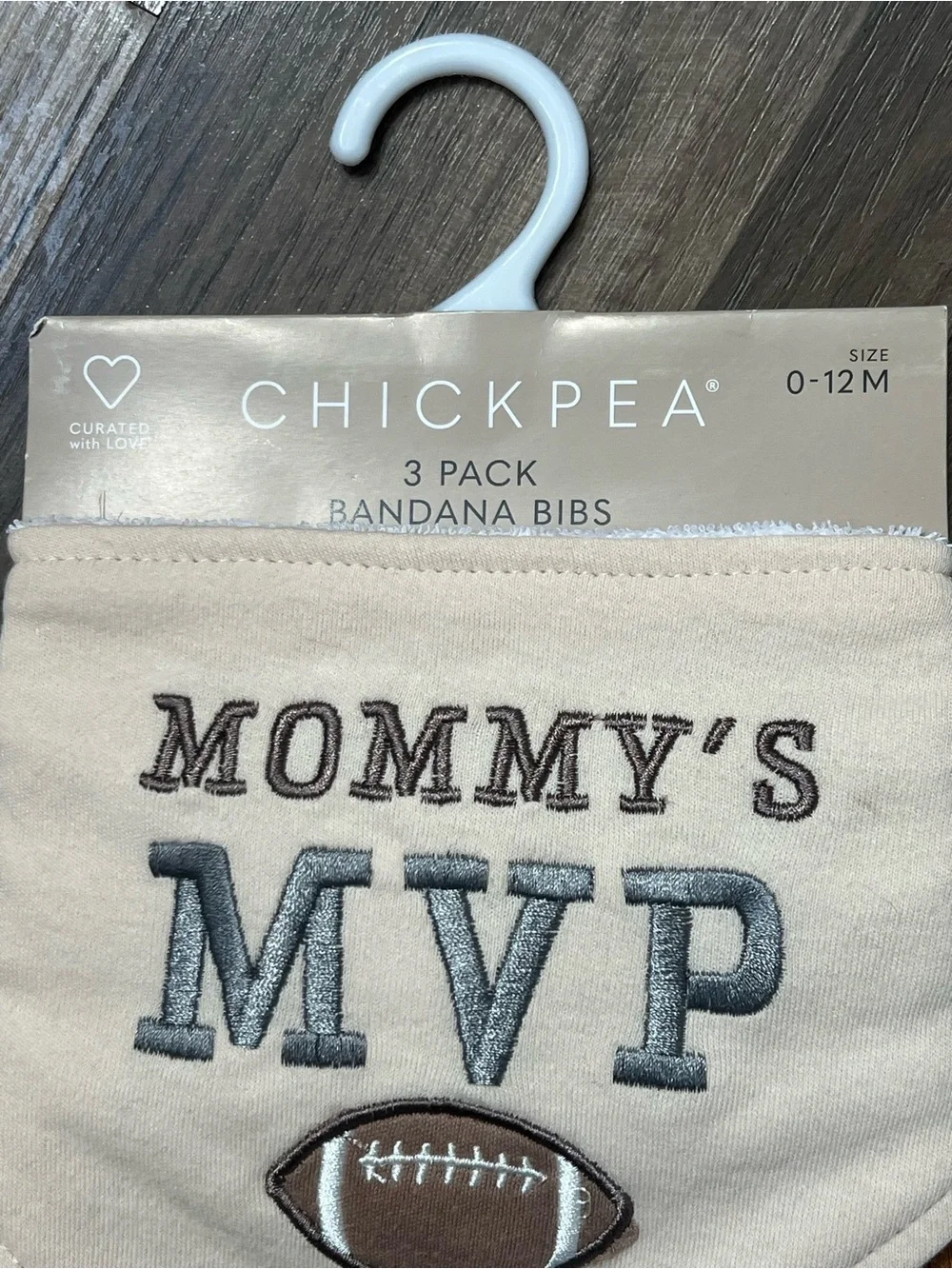 Chickpea Football Baby Bib 3 Pack 0-12 Month